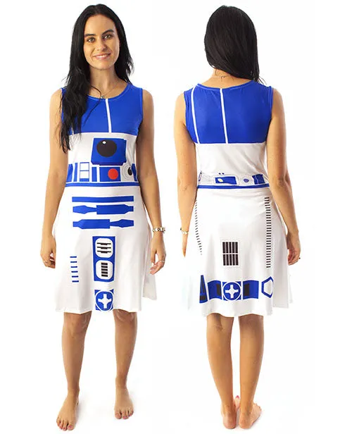 Star Wars R2D2 Women's Costume Dress Ladies Fancy Dress Party Cosplay