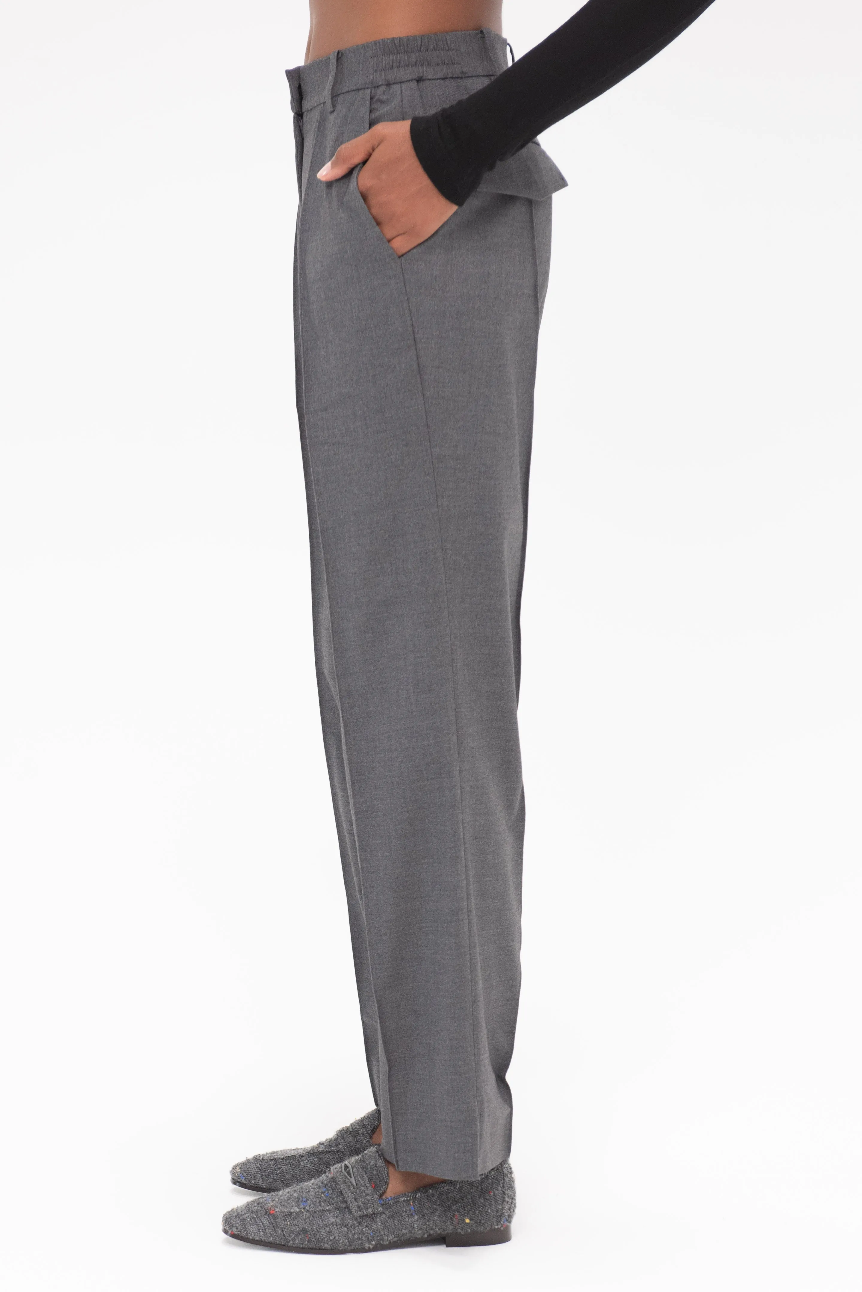 Straight Leg Pants, Charcoal