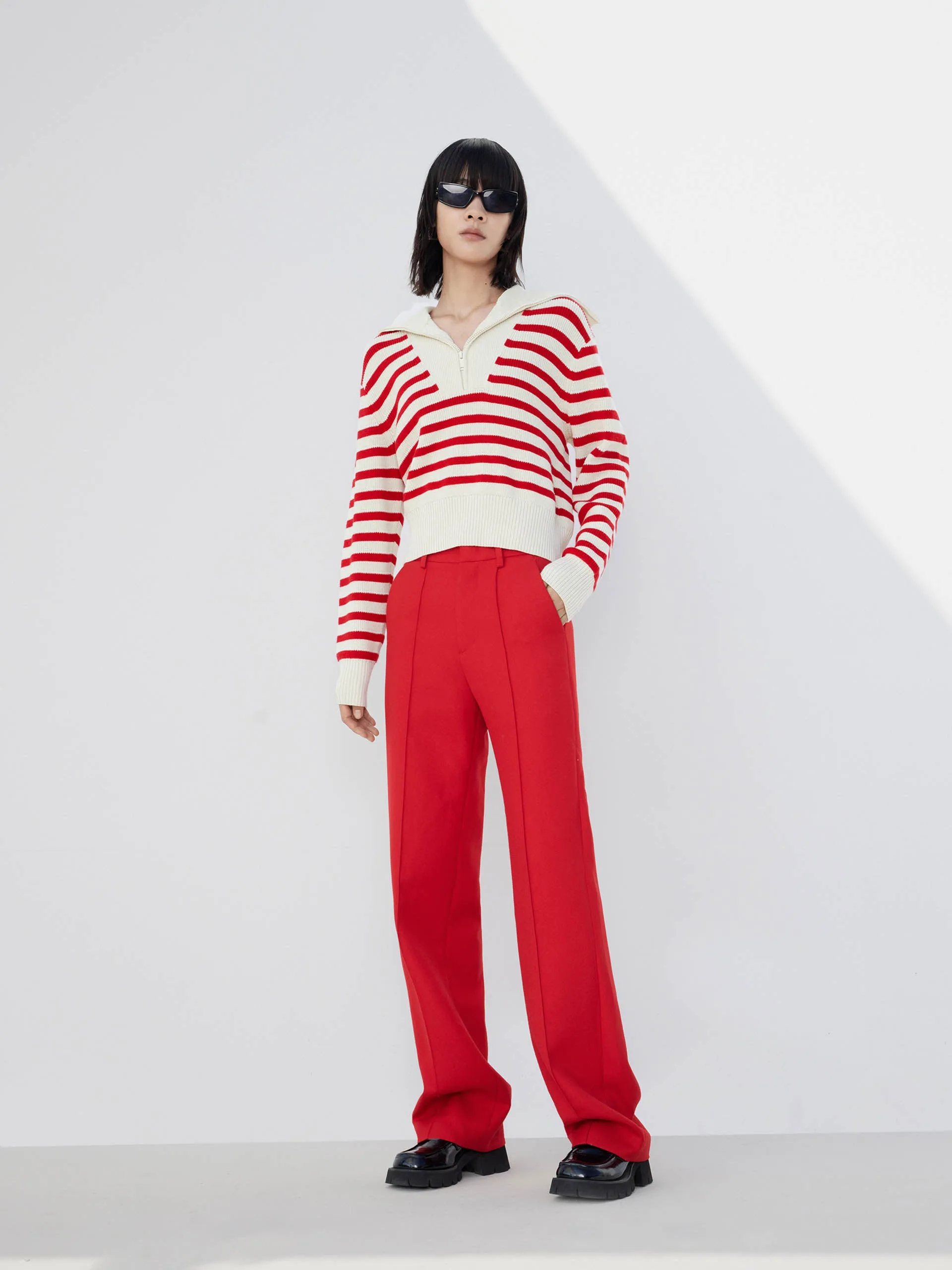 Straight Leg Tailored Trousers