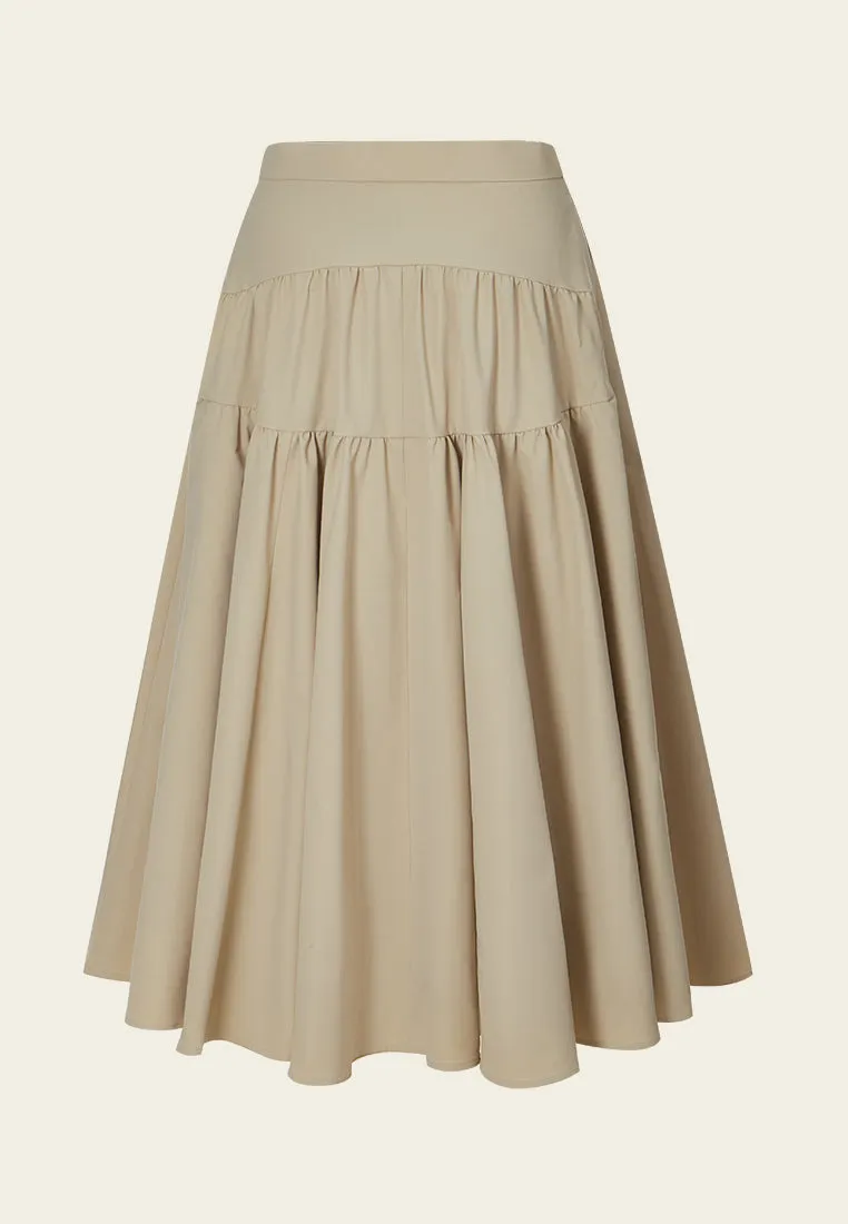 Twill Asymmetric Panelled Skirt