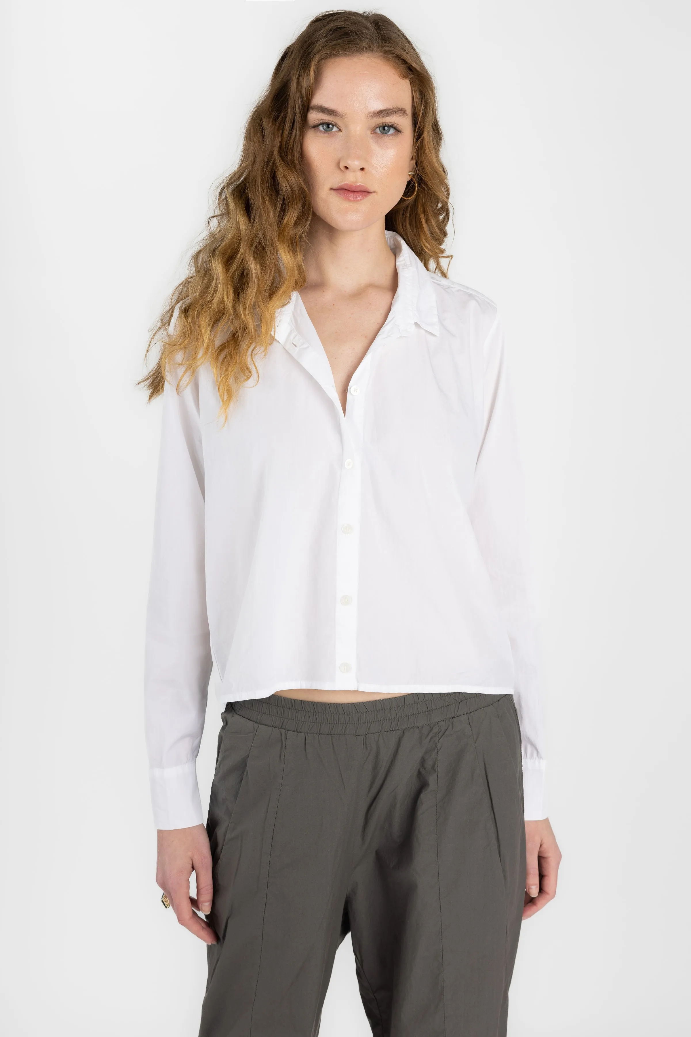 Ultra Fine Poplin Cotton Shirt in White