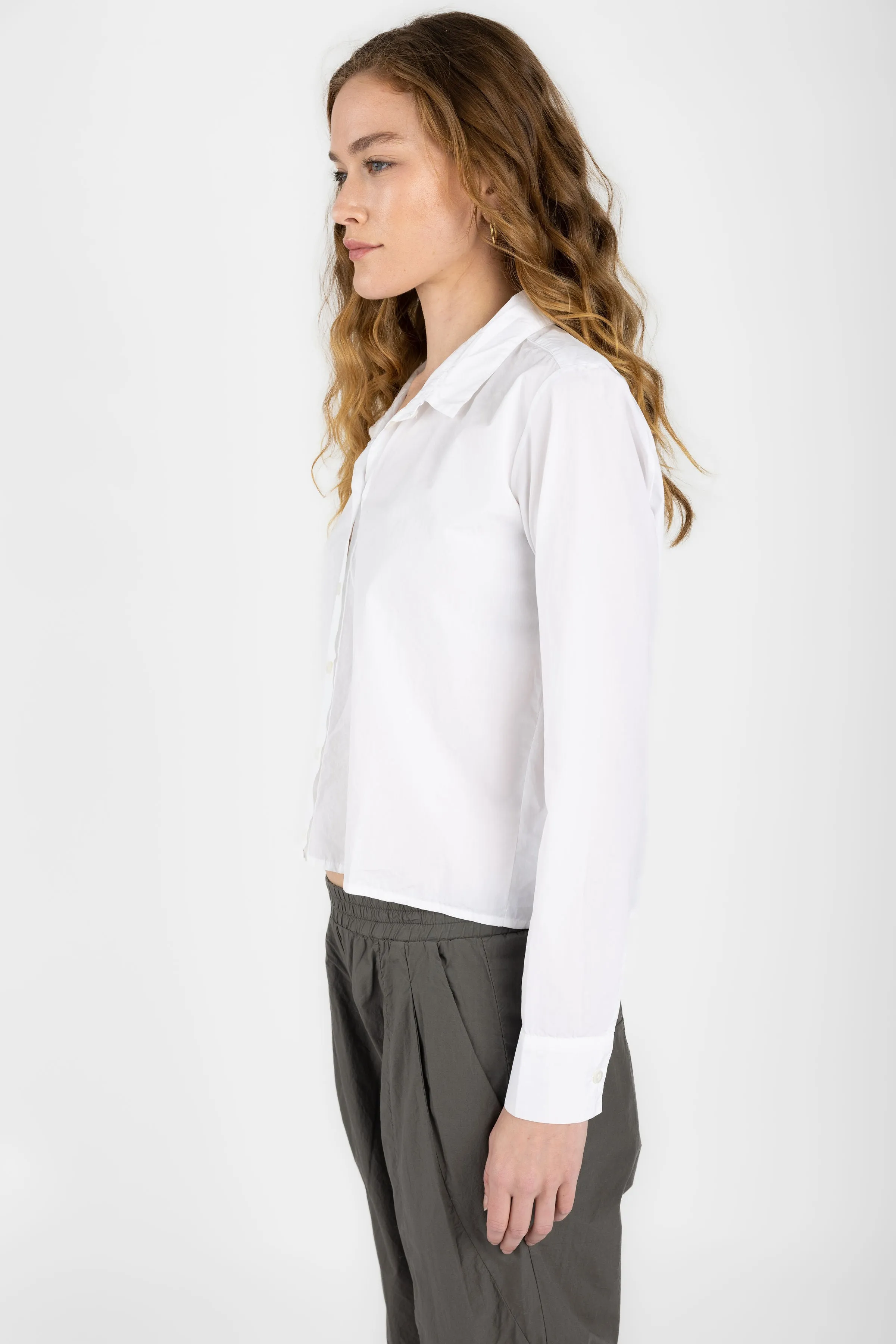 Ultra Fine Poplin Cotton Shirt in White