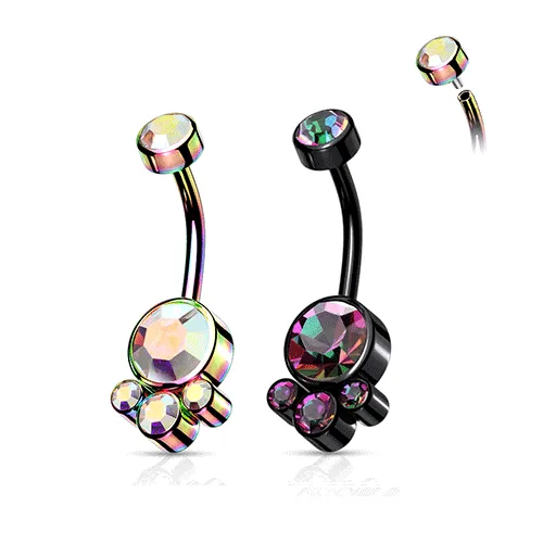 Uvelia Flat Disc Internally Threaded Belly Bar with Titanium Plating