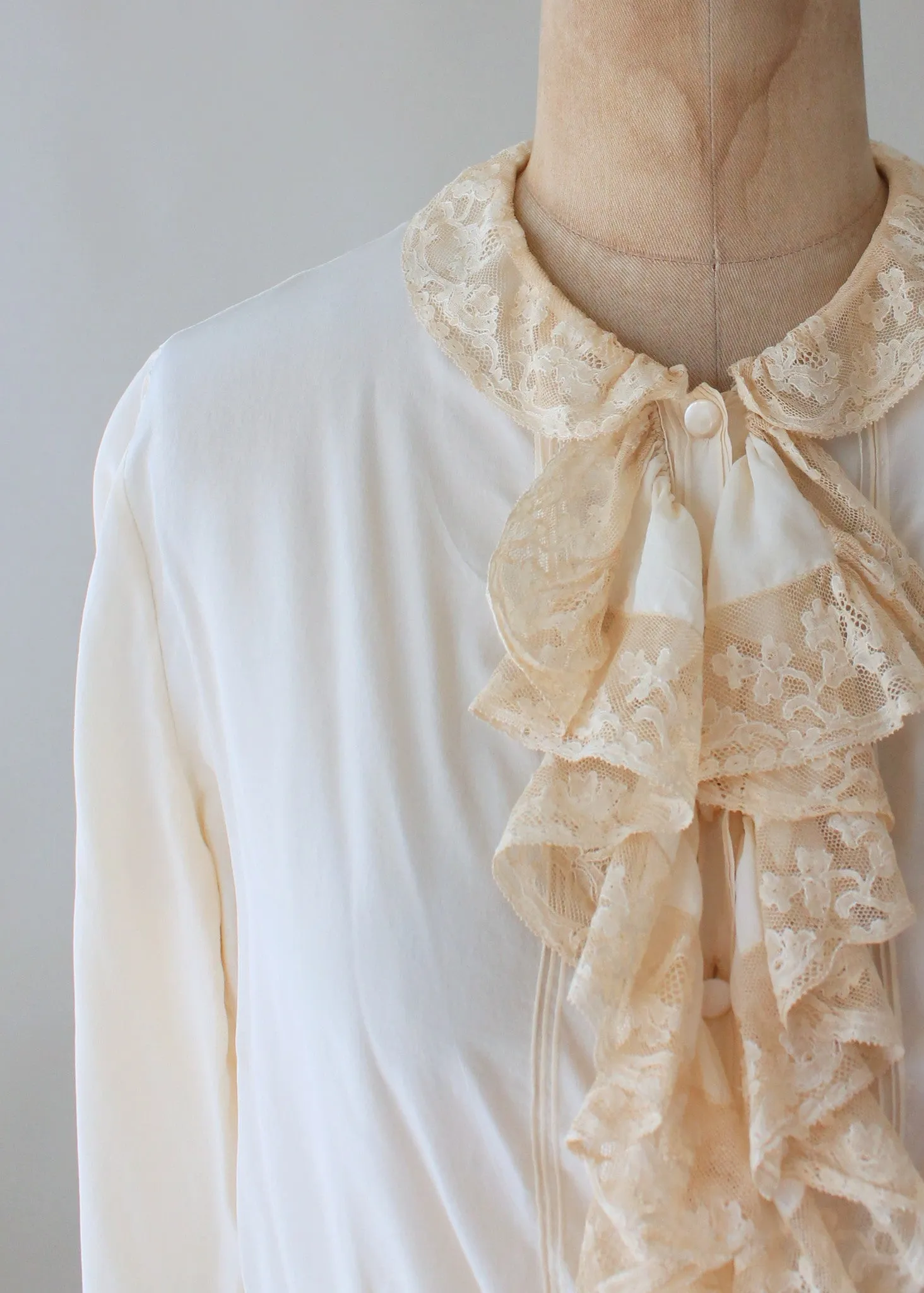 Vintage 1920s Silk and Lace Parisian Blouse