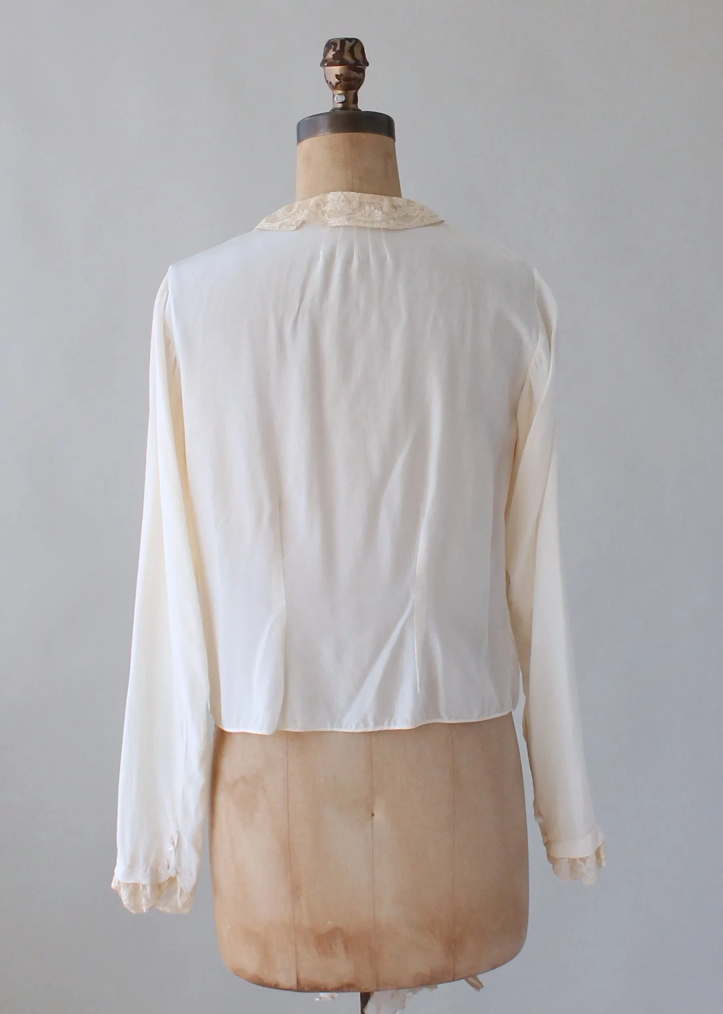 Vintage 1920s Silk and Lace Parisian Blouse