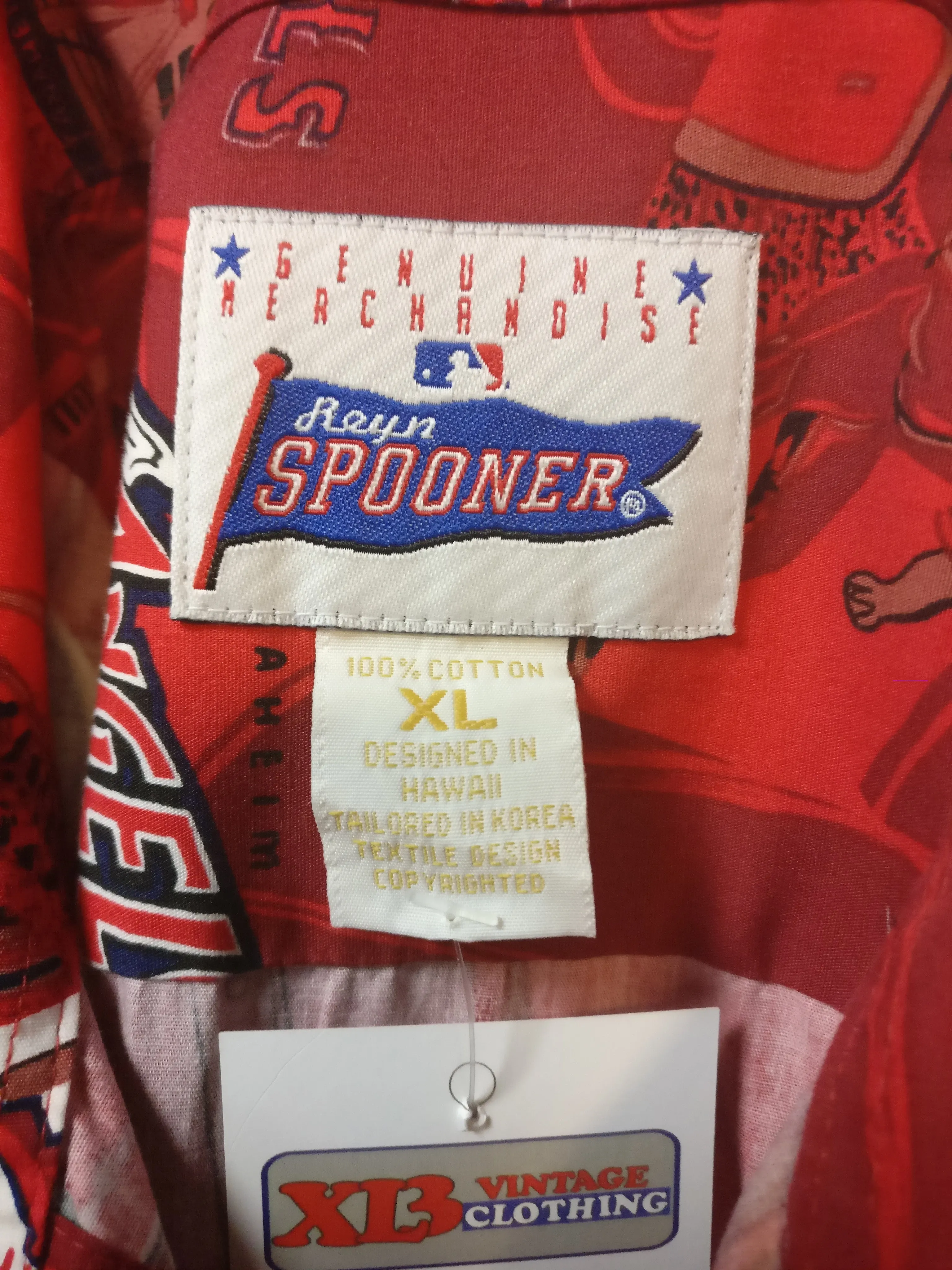 Vintage ANAHEIM ANGELS MLB Reyn Spooner Cotton Hawaiian Shirt XL