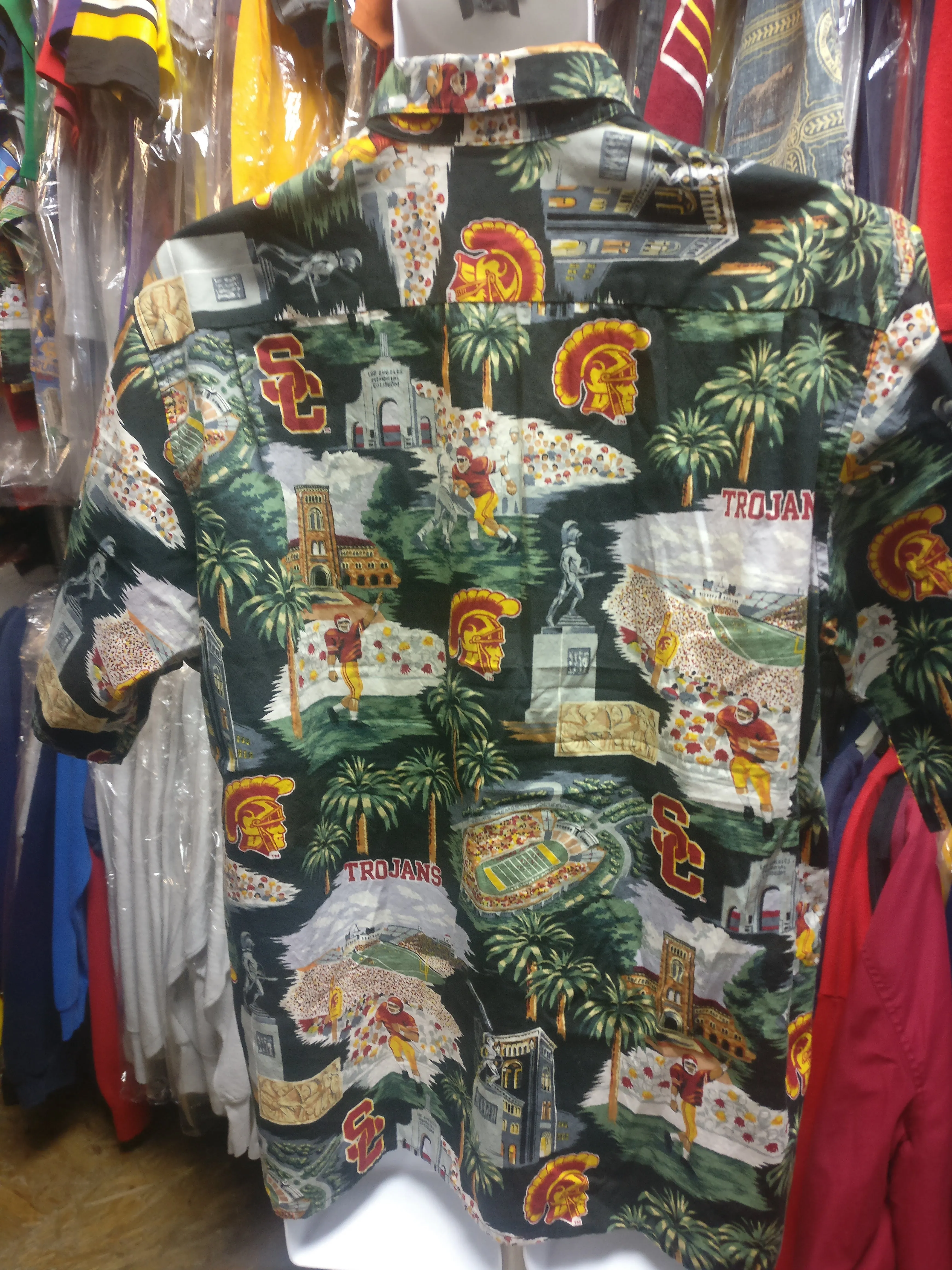 Vintage USC TROJANS NCAA Reyn Spooner Cotton Hawaiian Shirt L