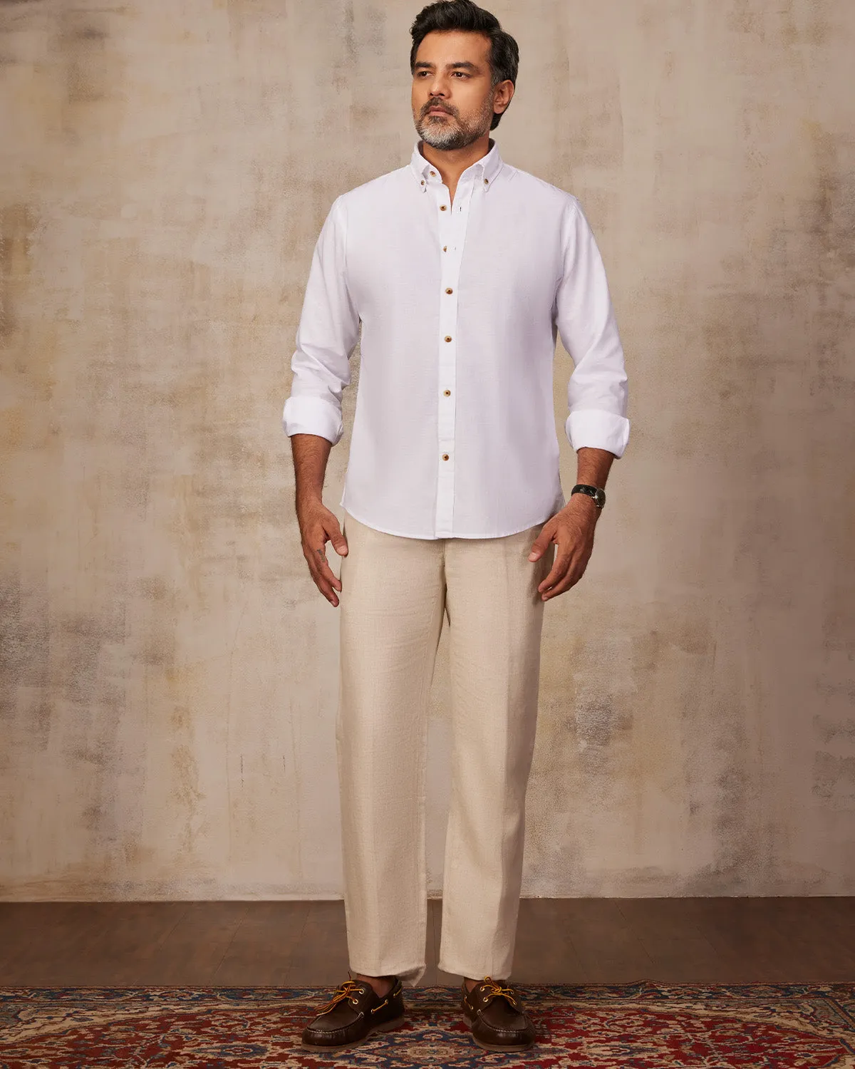 White Cotton Linen Shirt