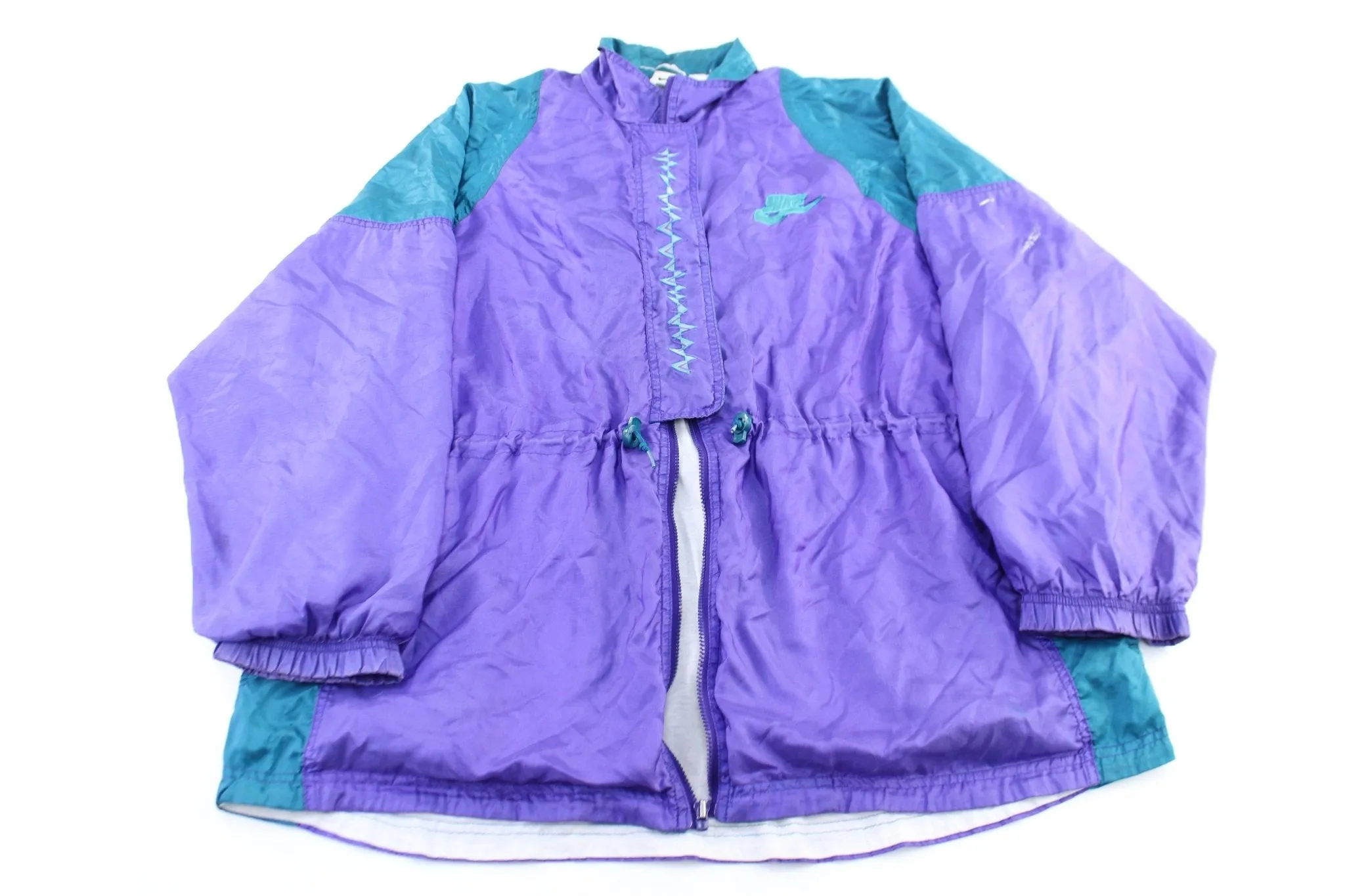 Women's 90's Nike Embroidered Logo Purple & Teal Zip up Jacket