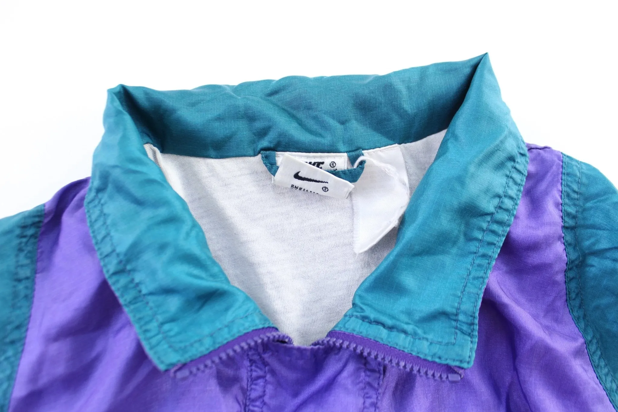 Women's 90's Nike Embroidered Logo Purple & Teal Zip up Jacket