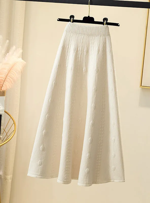 Wool Casual High Waist Skirt