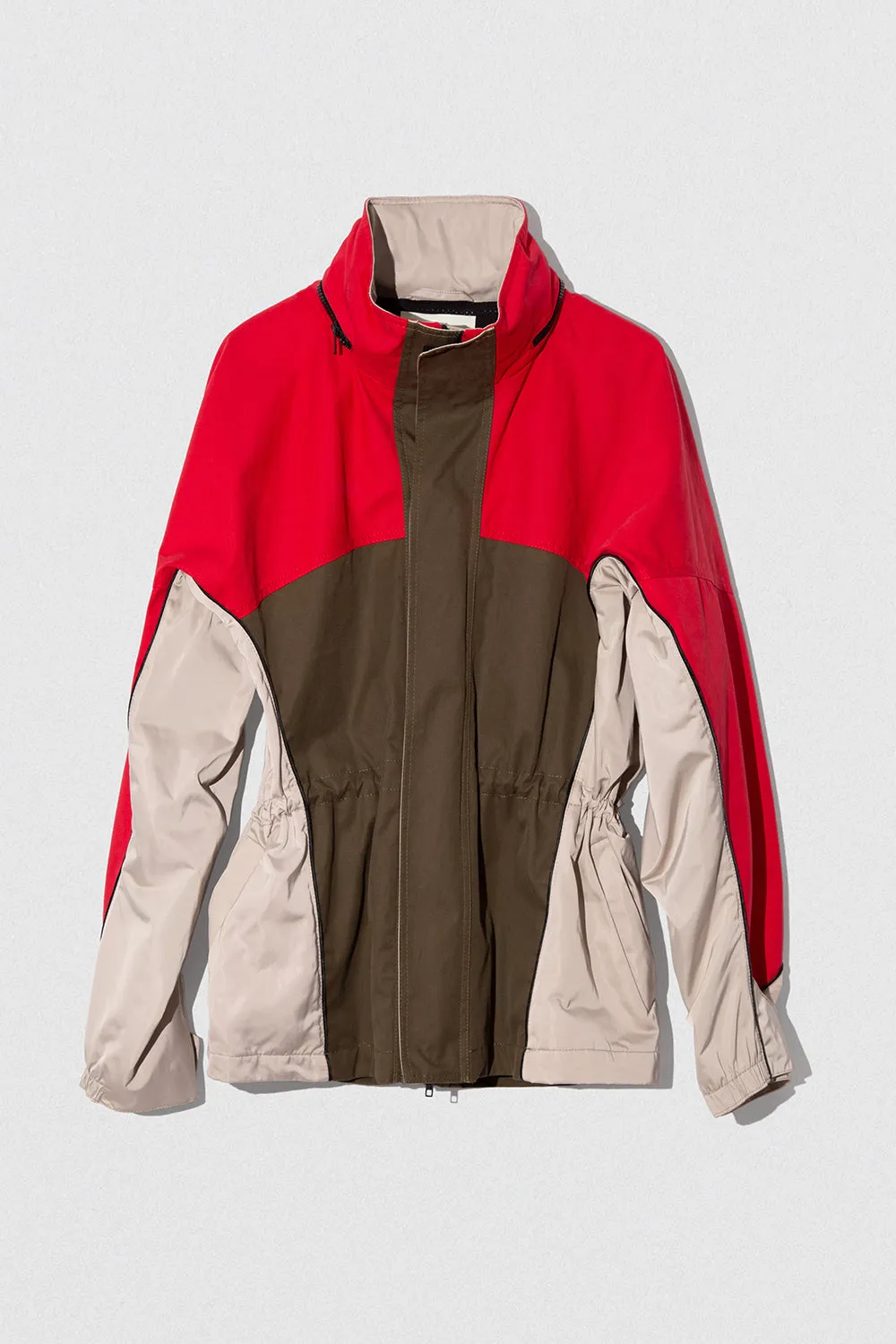 Yaka Jacket Khaki-Red Wr Cotton And Nylon