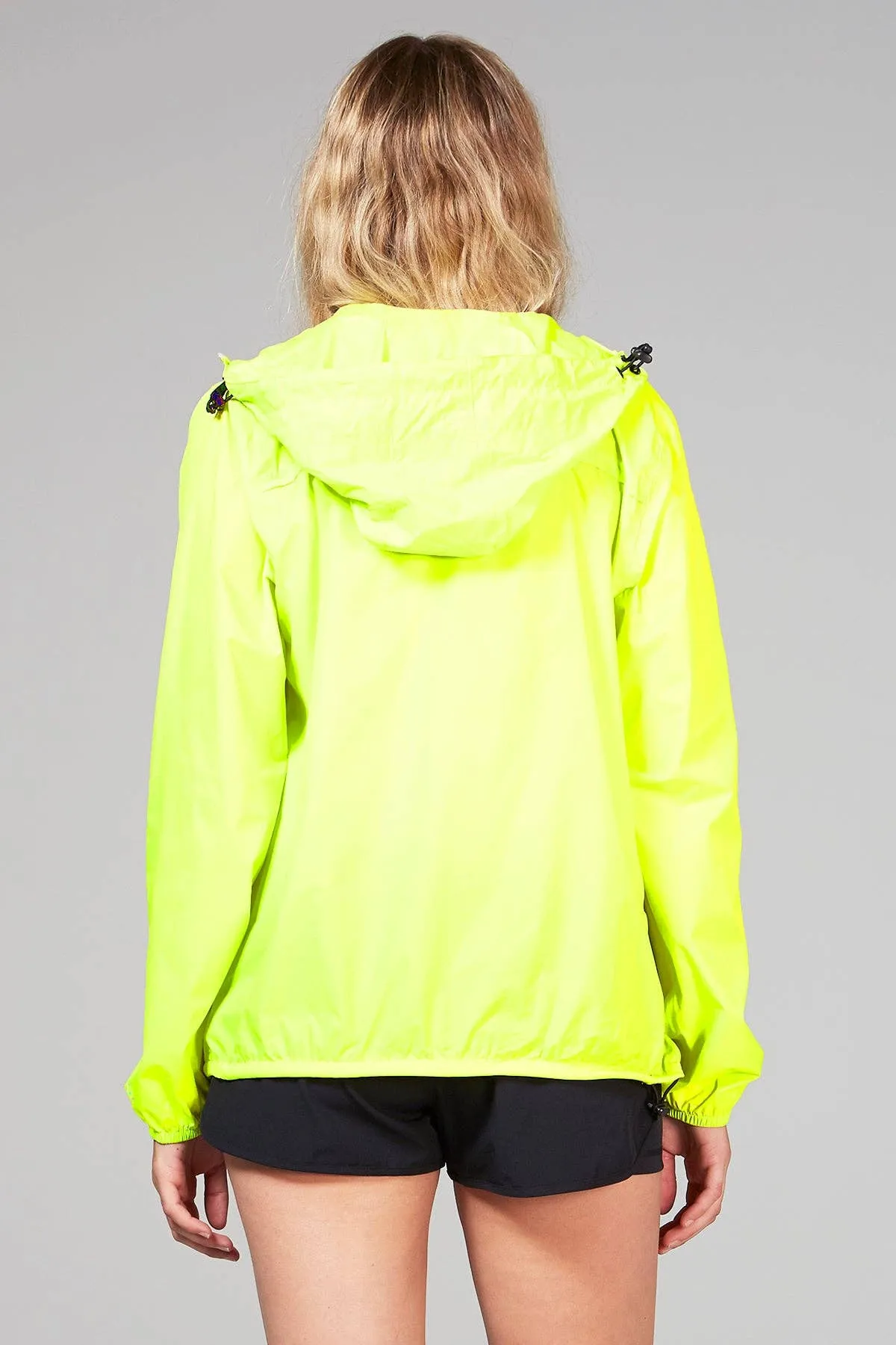 Yellow Full Zip Packable Rain Jacket