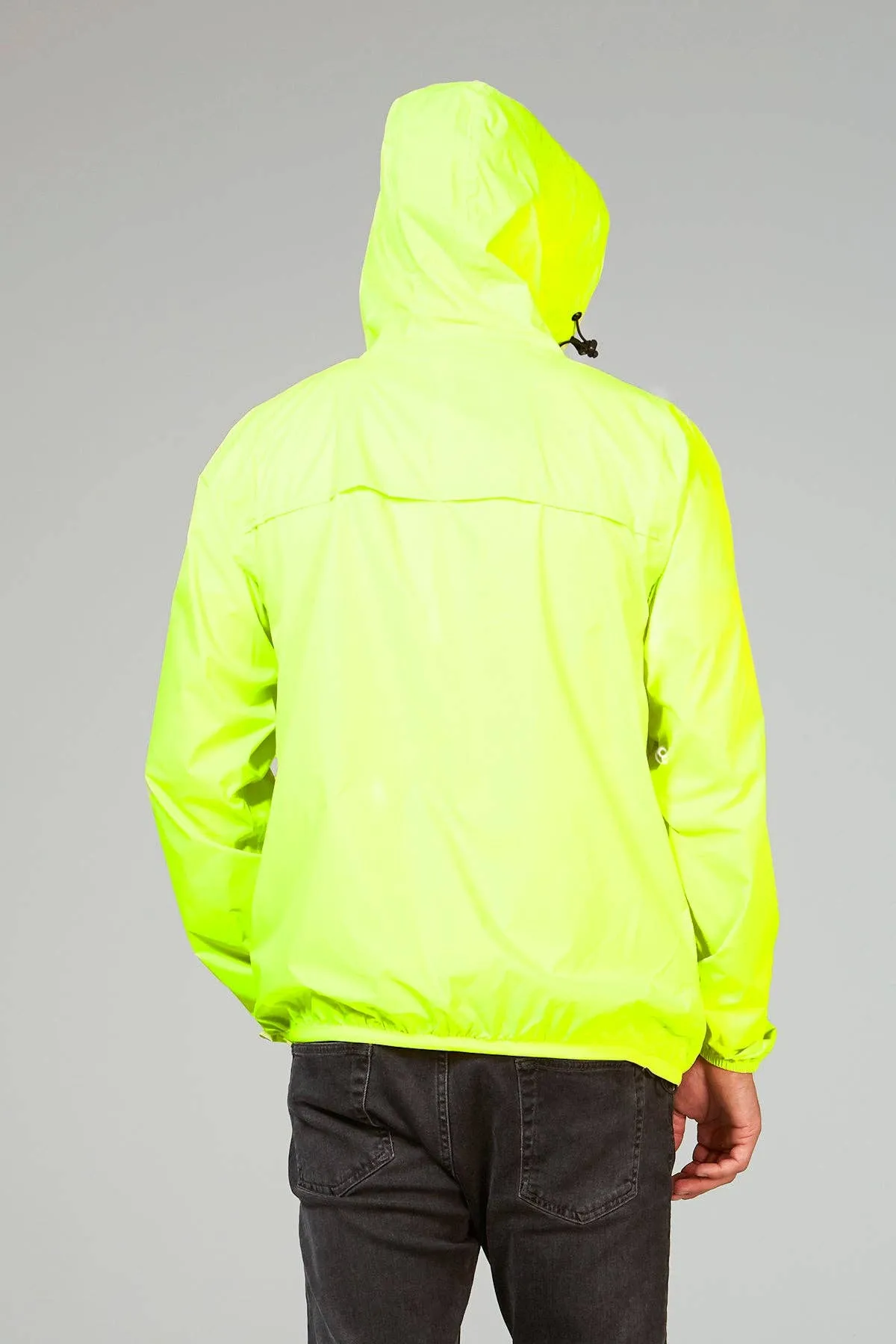 Yellow Full Zip Packable Rain Jacket